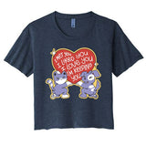 I Love You Heart Quote Cute Gift Women's Crop Top Tee