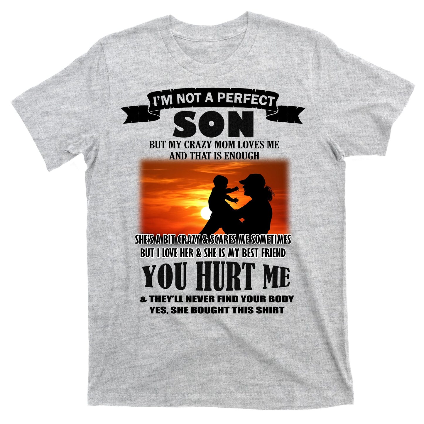 I'm Not A Perfect Son But My Crazy Mom Loves Me T-Shirt