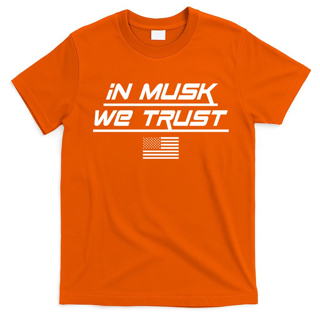 In Musk We Trust USA Flag Elon Funny T-Shirt