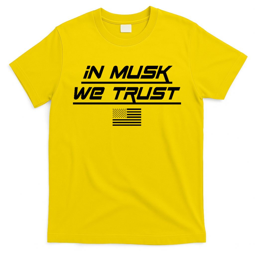 In Musk We Trust USA Flag Elon Funny T-Shirt
