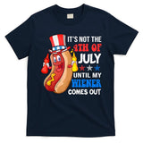 Its Not 4th Of July Until My Wiener Comes Out Funny HotDog T-Shirt