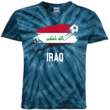 Iraq National Football Soccer Team Flag Kids Tie-Dye T-Shirt