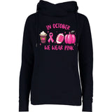 In October Breast Cancer Football Oktoberfest Halloween Womens Funnel Neck Pullover Hood