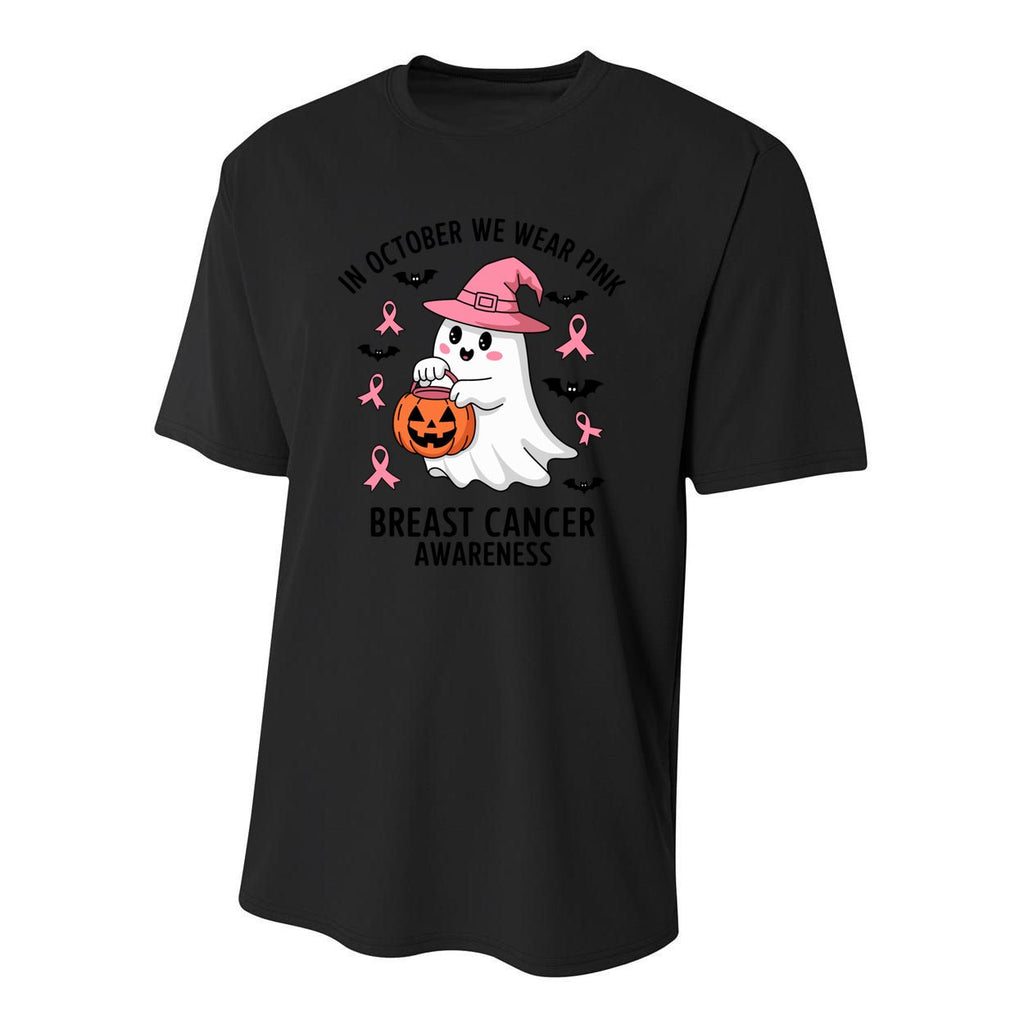 In October We Wear Breast Cancer Awareness Gift Youth Performance Sprint T-Shirt