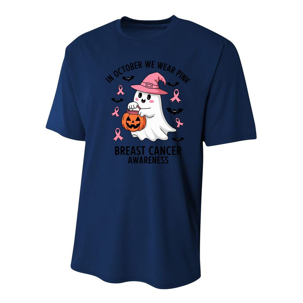 In October We Wear Breast Cancer Awareness Gift Youth Performance Sprint T-Shirt