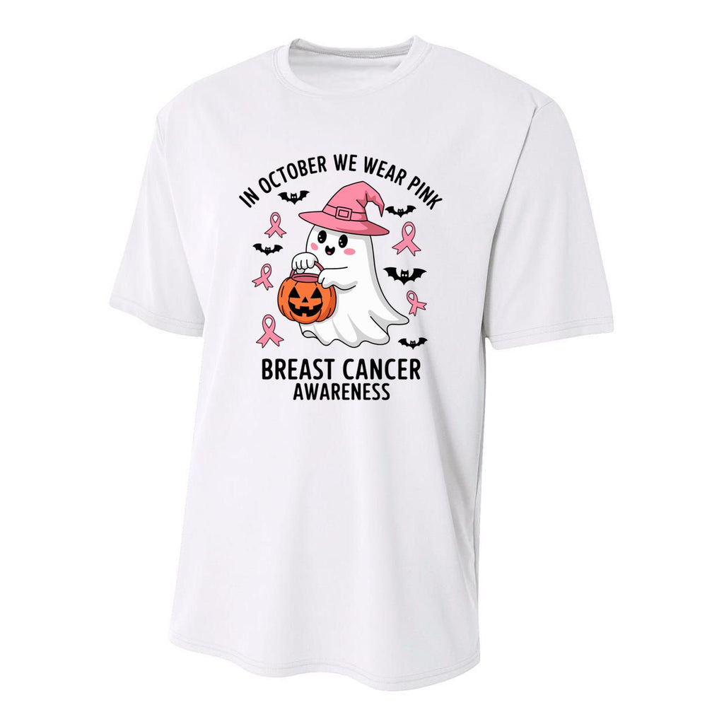 In October We Wear Breast Cancer Awareness Gift Youth Performance Sprint T-Shirt