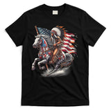 Indigenous Peoples Day 4th Of July Native American Day Flag Indian Riding Horse T-Shirt