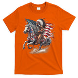Indigenous Peoples Day 4th Of July Native American Day Flag Indian Riding Horse T-Shirt