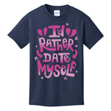 Id Rather Date Myself Anti Valentines Day Funny Kids T-Shirt