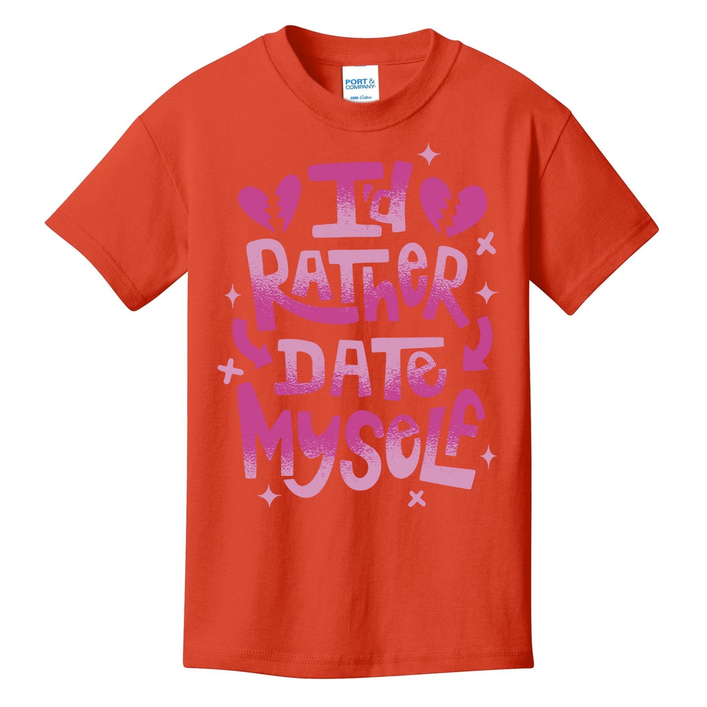 Id Rather Date Myself Anti Valentines Day Funny Kids T-Shirt