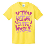 Id Rather Date Myself Anti Valentines Day Funny Kids T-Shirt