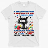 I Survived Black Cat Last Day Of The School 2025 Graduation T-Shirt