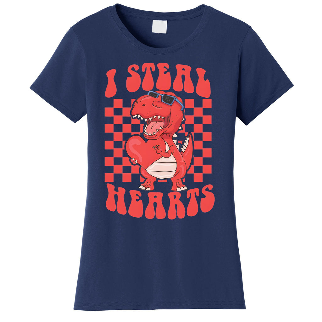 I Steal Hearts Dinosaur Valentines Women's T-Shirt