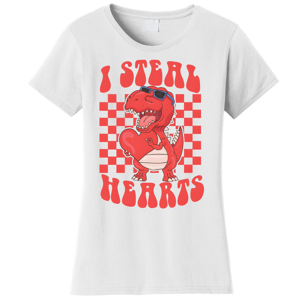 I Steal Hearts Dinosaur Valentines Women's T-Shirt