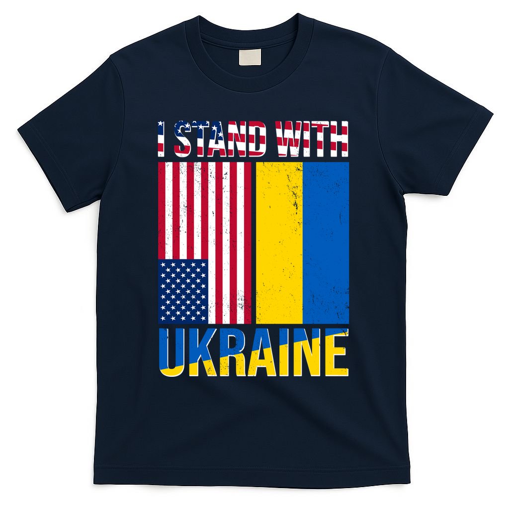 I Stand With Ukraine USA Flag T-Shirt