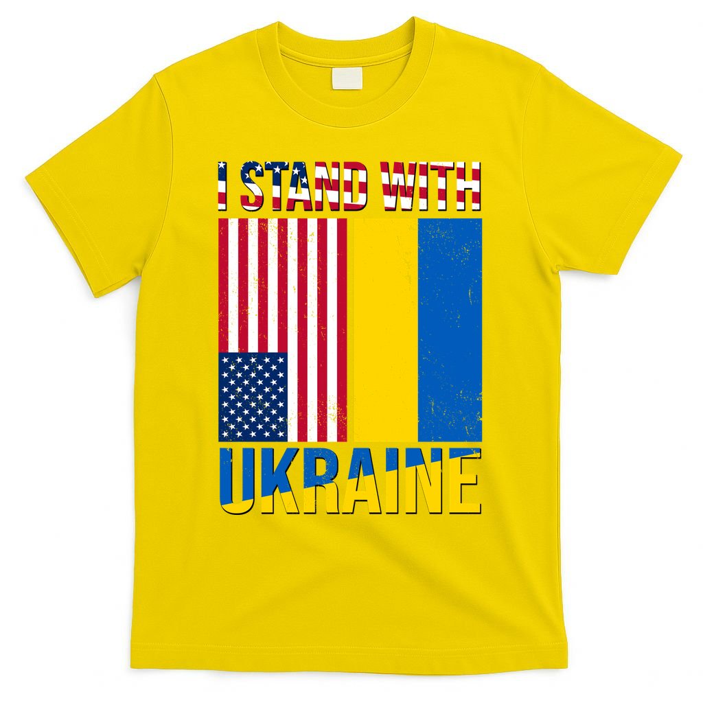I Stand With Ukraine USA Flag T-Shirt