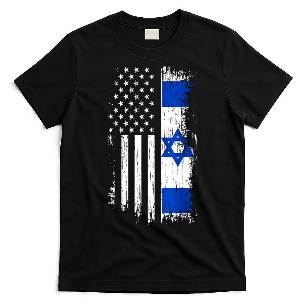 I Stand With Israel Usa Israel Flags T-Shirt