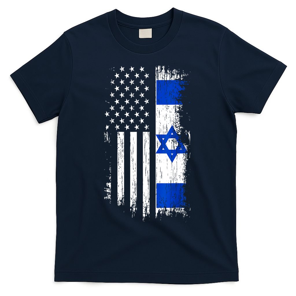 I Stand With Israel Usa Israel Flags T-Shirt