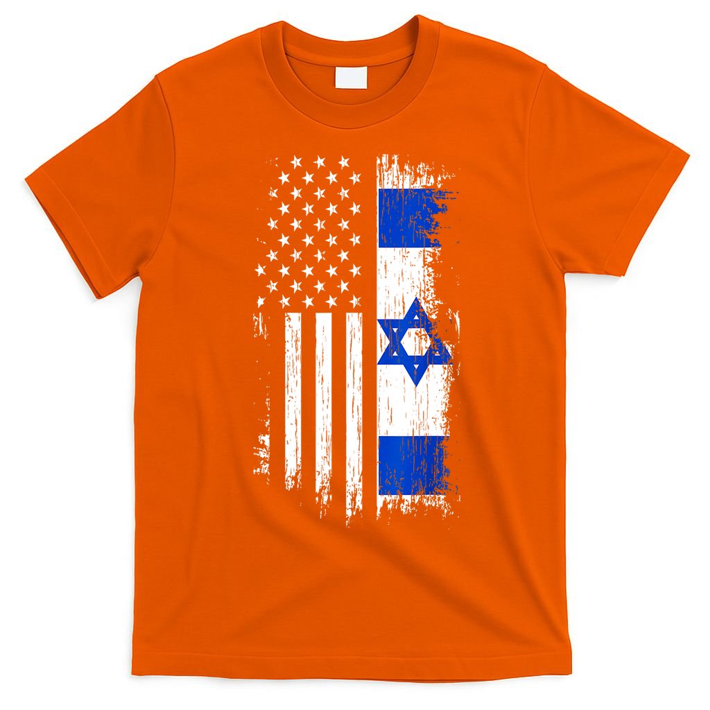 I Stand With Israel Usa Israel Flags T-Shirt