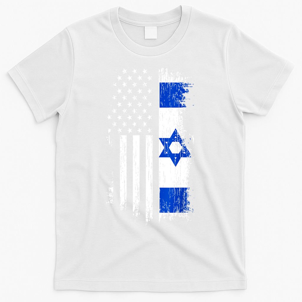 I Stand With Israel Usa Israel Flags T-Shirt