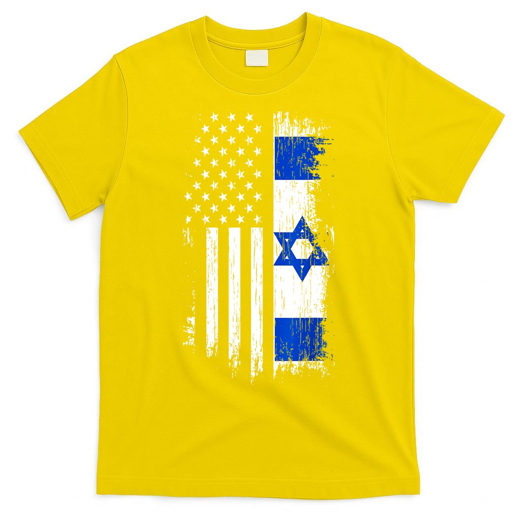 I Stand With Israel Usa Israel Flags T-Shirt