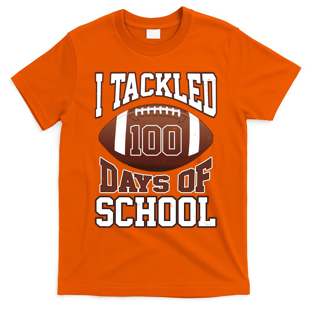 I Tackled 100 Days Of School Football T-Shirt