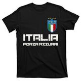 Italia Forza Azzurri Soccer FutbolItaly Flag Logo T-Shirt