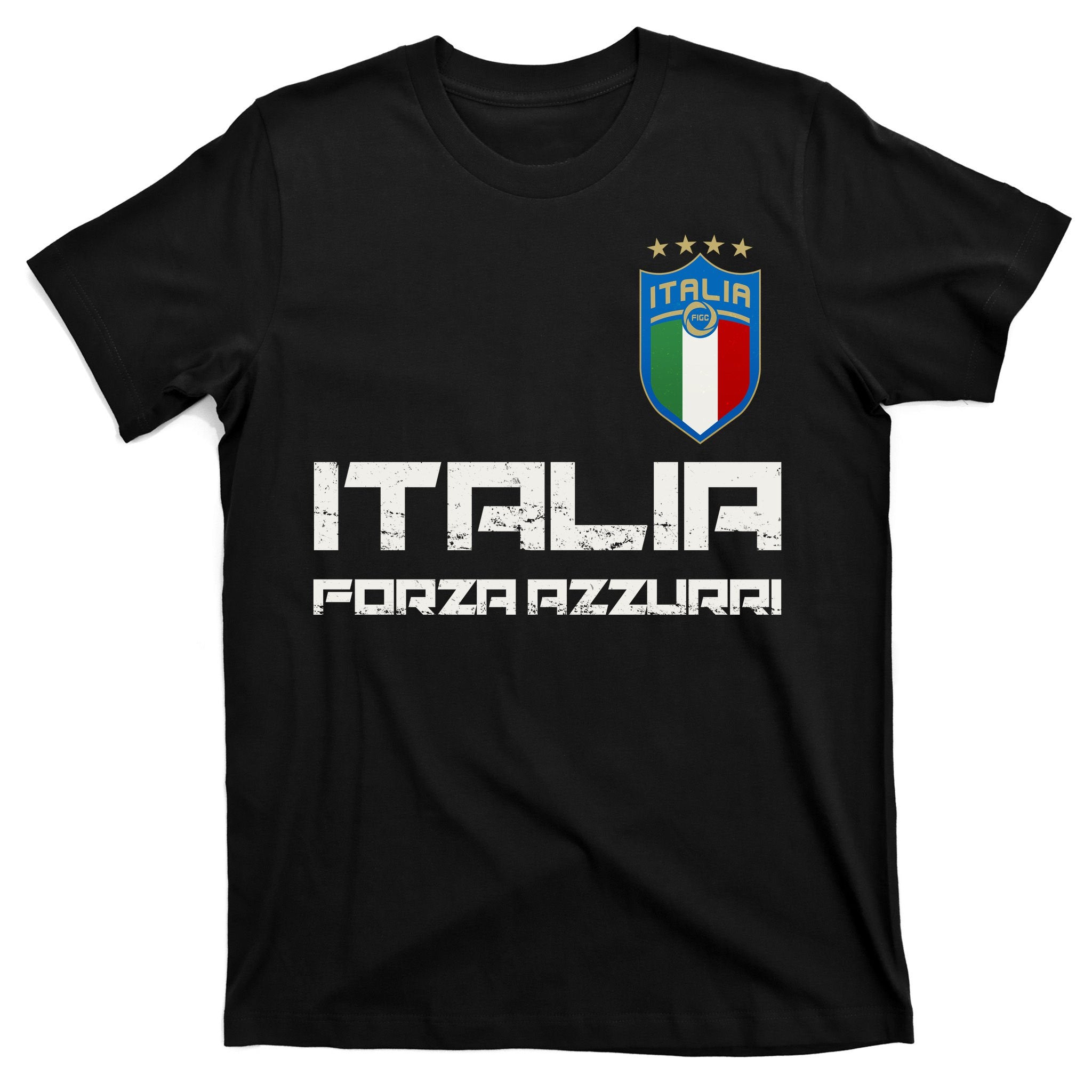 Italia Forza Azzurri Soccer FutbolItaly Flag Logo T-Shirt