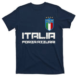 Italia Forza Azzurri Soccer FutbolItaly Flag Logo T-Shirt