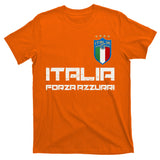 Italia Forza Azzurri Soccer FutbolItaly Flag Logo T-Shirt
