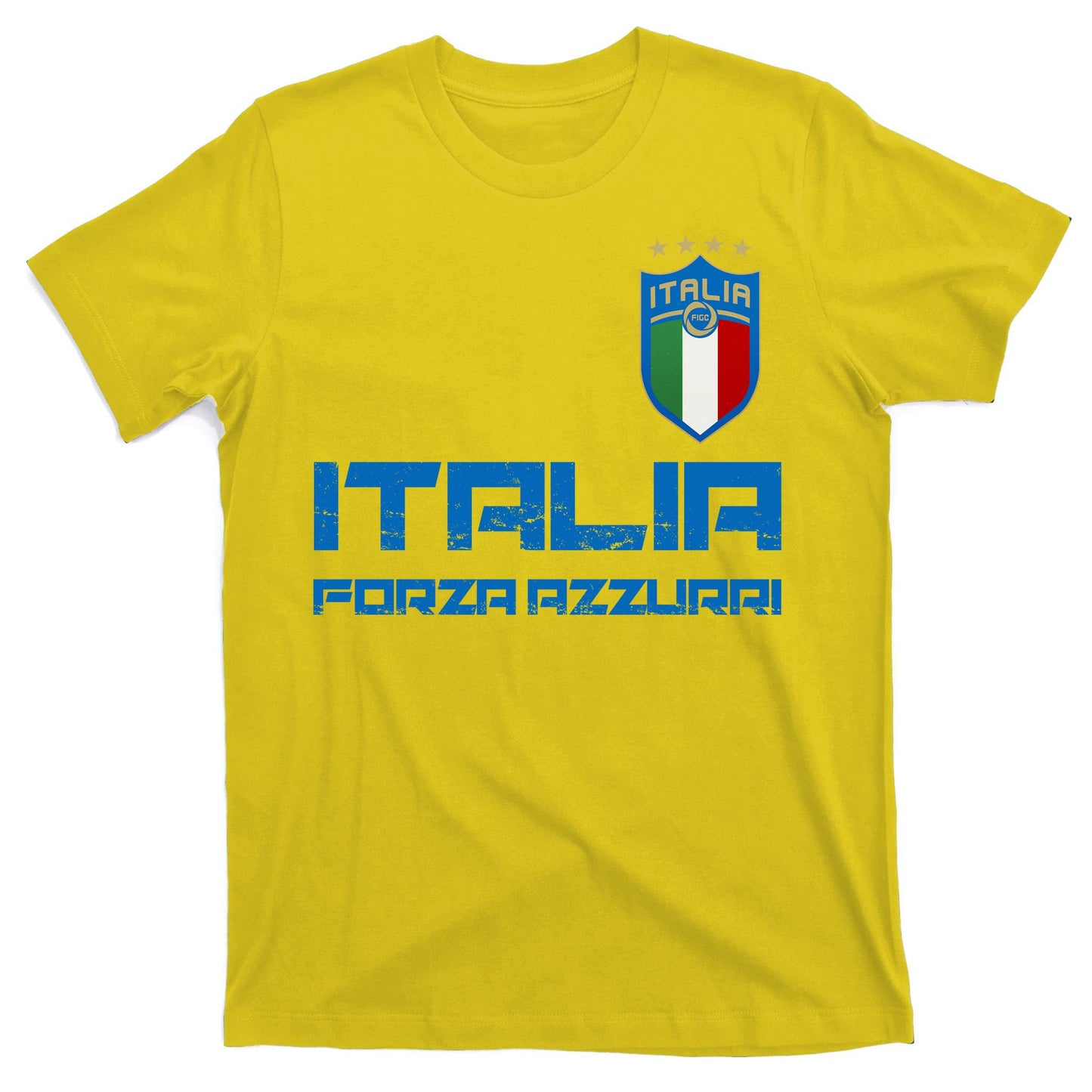 Italia Forza Azzurri Soccer FutbolItaly Flag Logo T-Shirt