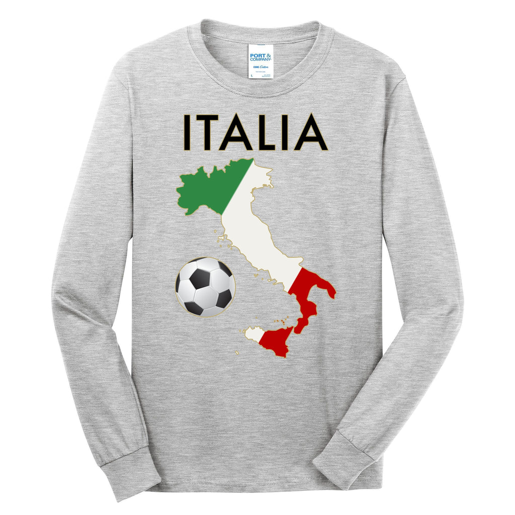 Italia Italy Soccer Football Map Flag colors Tall Long Sleeve T-Shirt