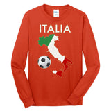 Italia Italy Soccer Football Map Flag colors Tall Long Sleeve T-Shirt