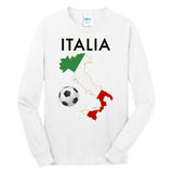 Italia Italy Soccer Football Map Flag colors Tall Long Sleeve T-Shirt