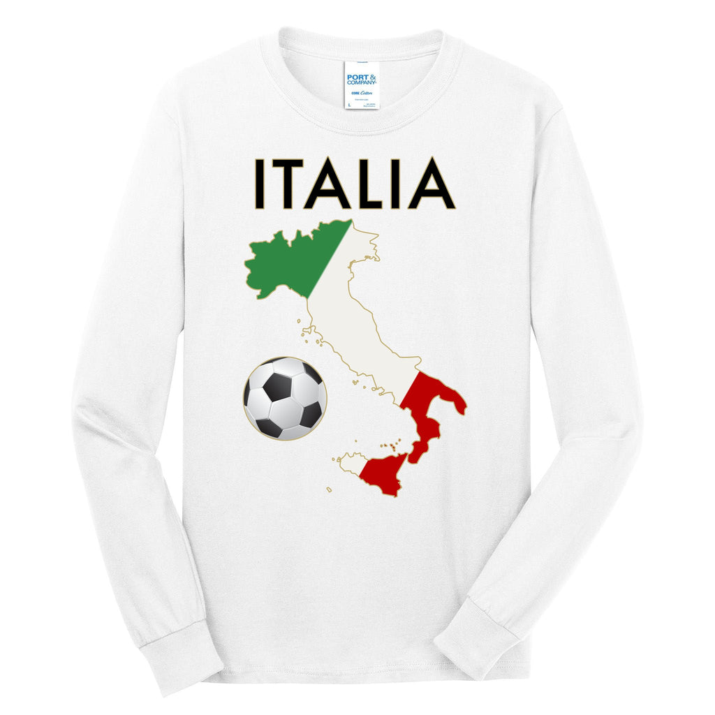 Italia Italy Soccer Football Map Flag colors Tall Long Sleeve T-Shirt