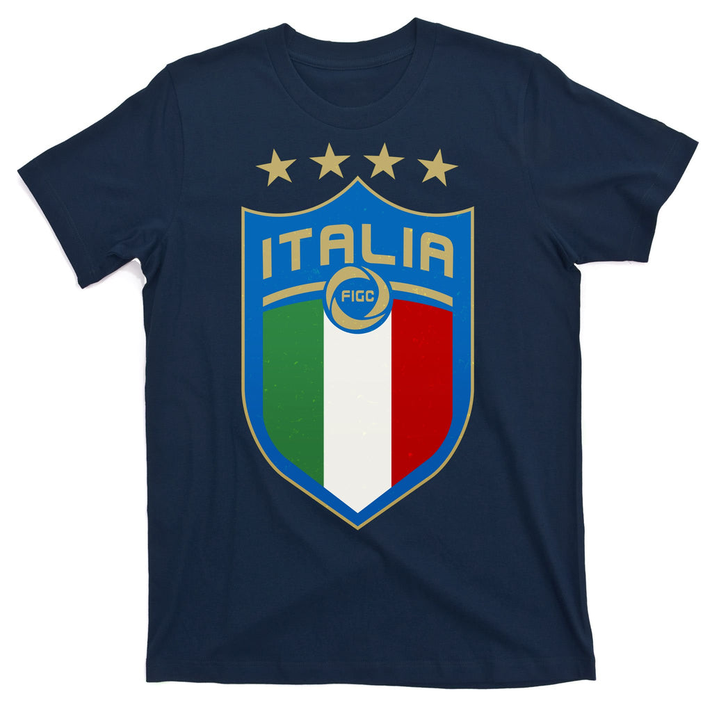 Italy Italia Football Soccer Shield Logo T-Shirt