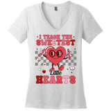 I Teach The Sweetest Little Hearts Valentines Day Teacher Women's V-Neck T-Shirt