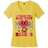 I Teach The Sweetest Little Hearts Valentines Day Teacher Women's V-Neck T-Shirt