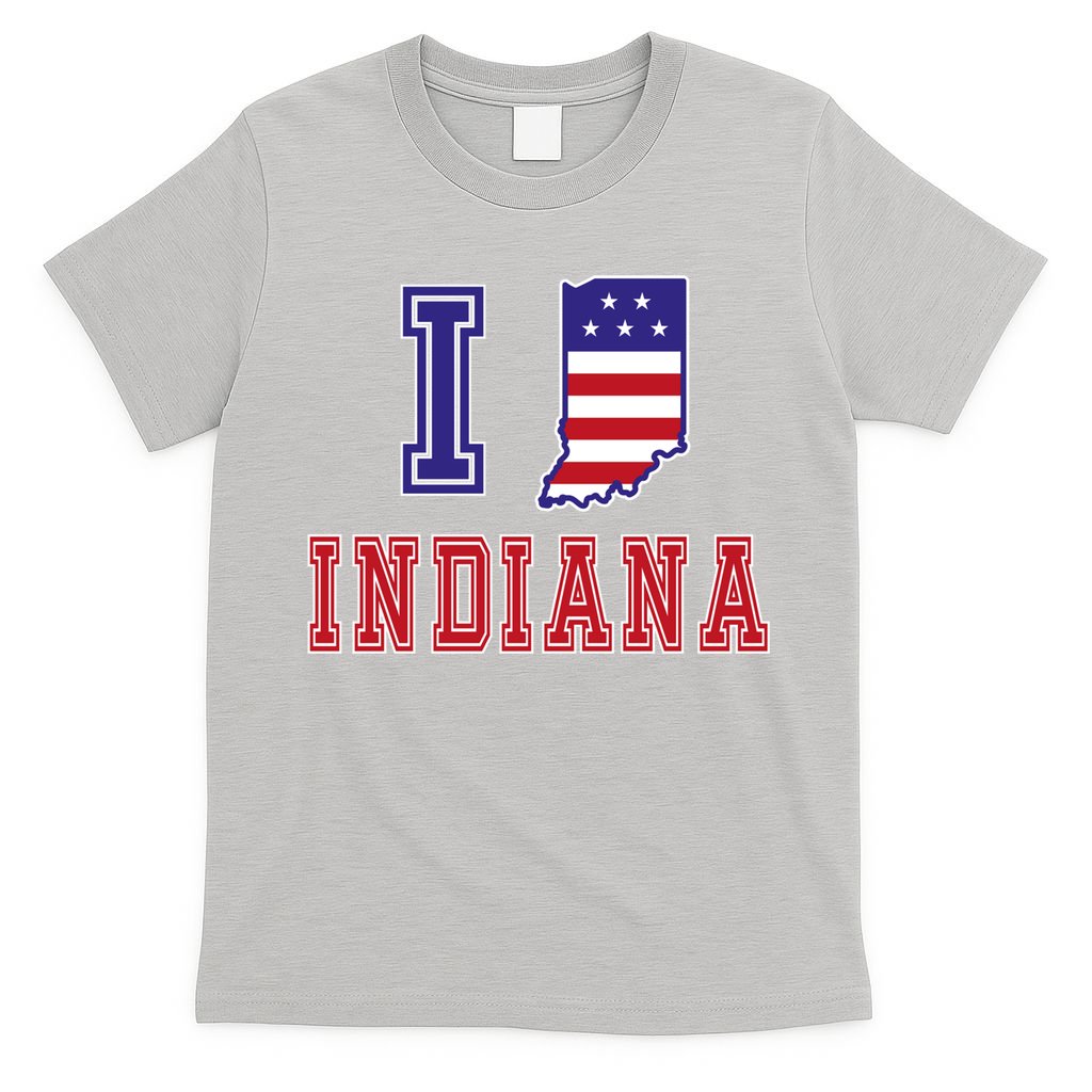 Indiana Usa Patriotic Usa Flag I Love Indiana Gift T-Shirt