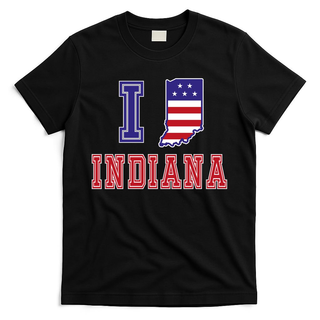 Indiana Usa Patriotic Usa Flag I Love Indiana Gift T-Shirt