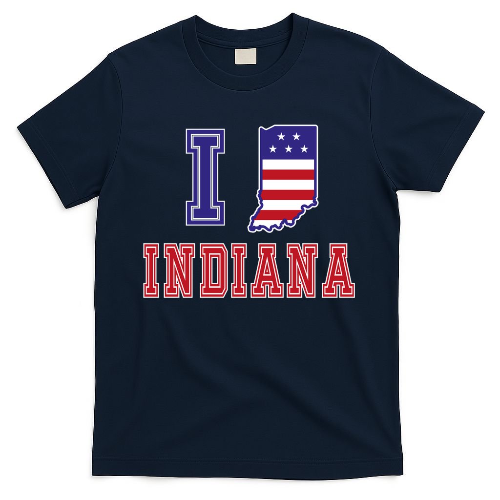 Indiana Usa Patriotic Usa Flag I Love Indiana Gift T-Shirt