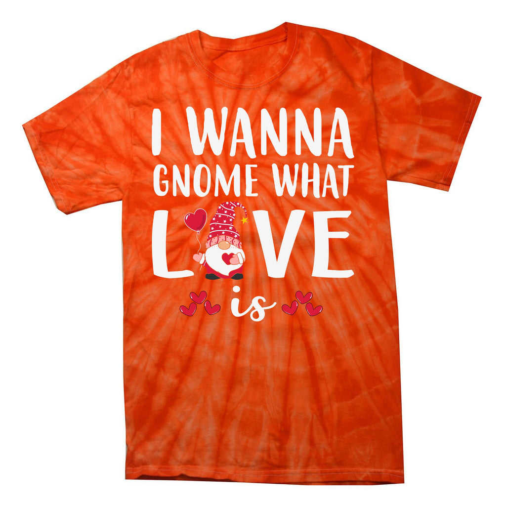 I Wanna Gnome What Love Is Valentine Day Tie-Dye T-Shirt