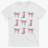 July 4th Coquette Bow America Retro T-Shirt