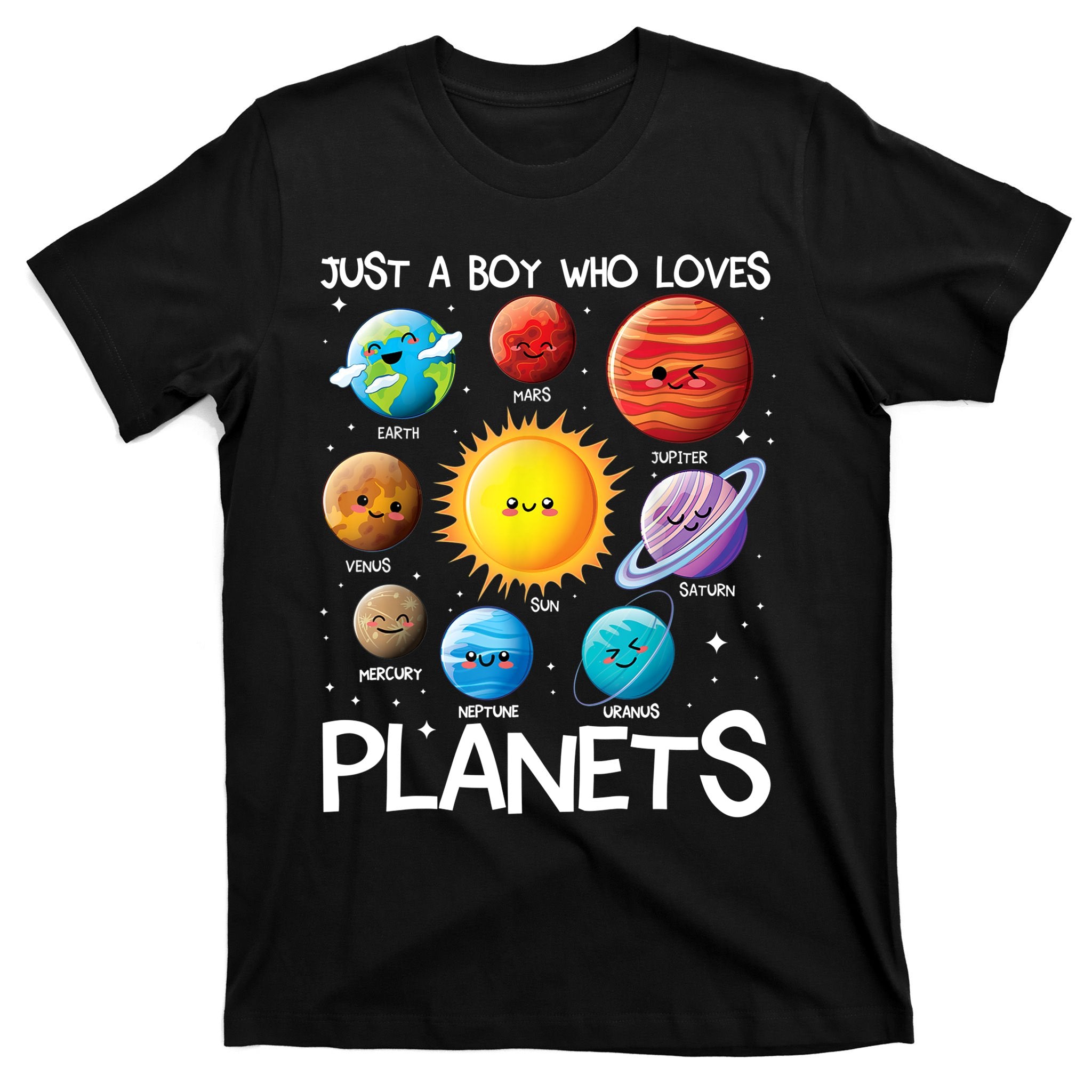 Just A Boy Who Loves Planets Solar System Space Science Gift T-Shirt