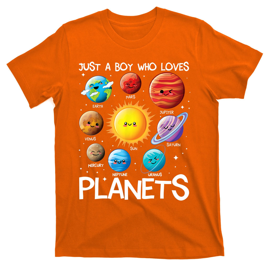 Just A Boy Who Loves Planets Solar System Space Science Gift T-Shirt