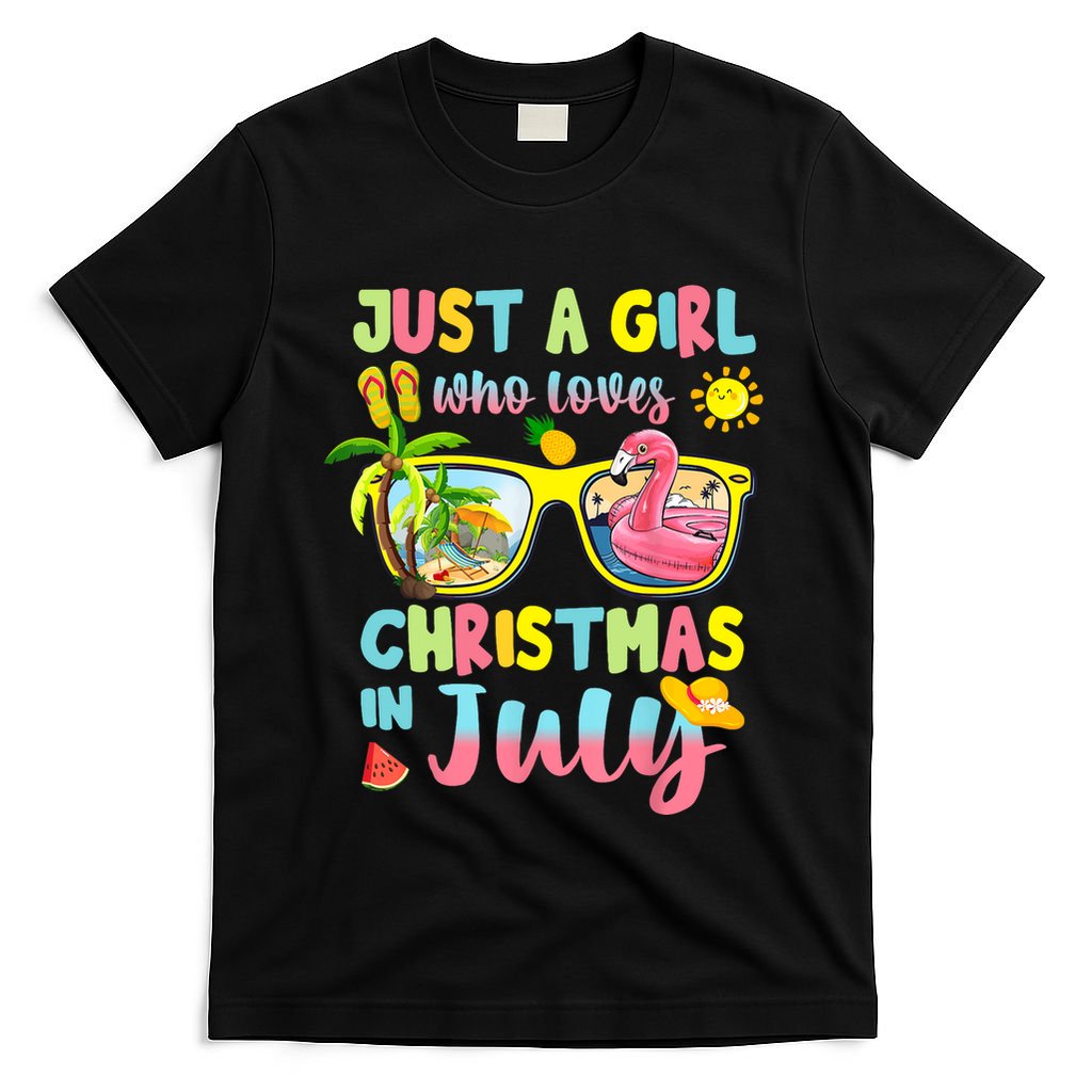Just A Girl Who Loves Christmas In July Summer Wo T-Shirt