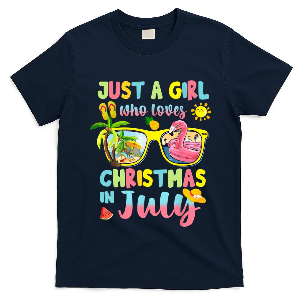 Just A Girl Who Loves Christmas In July Summer Wo T-Shirt