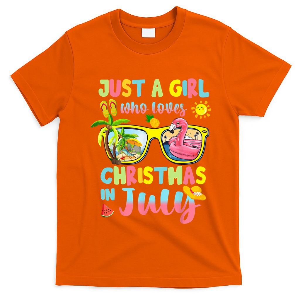 Just A Girl Who Loves Christmas In July Summer Wo T-Shirt