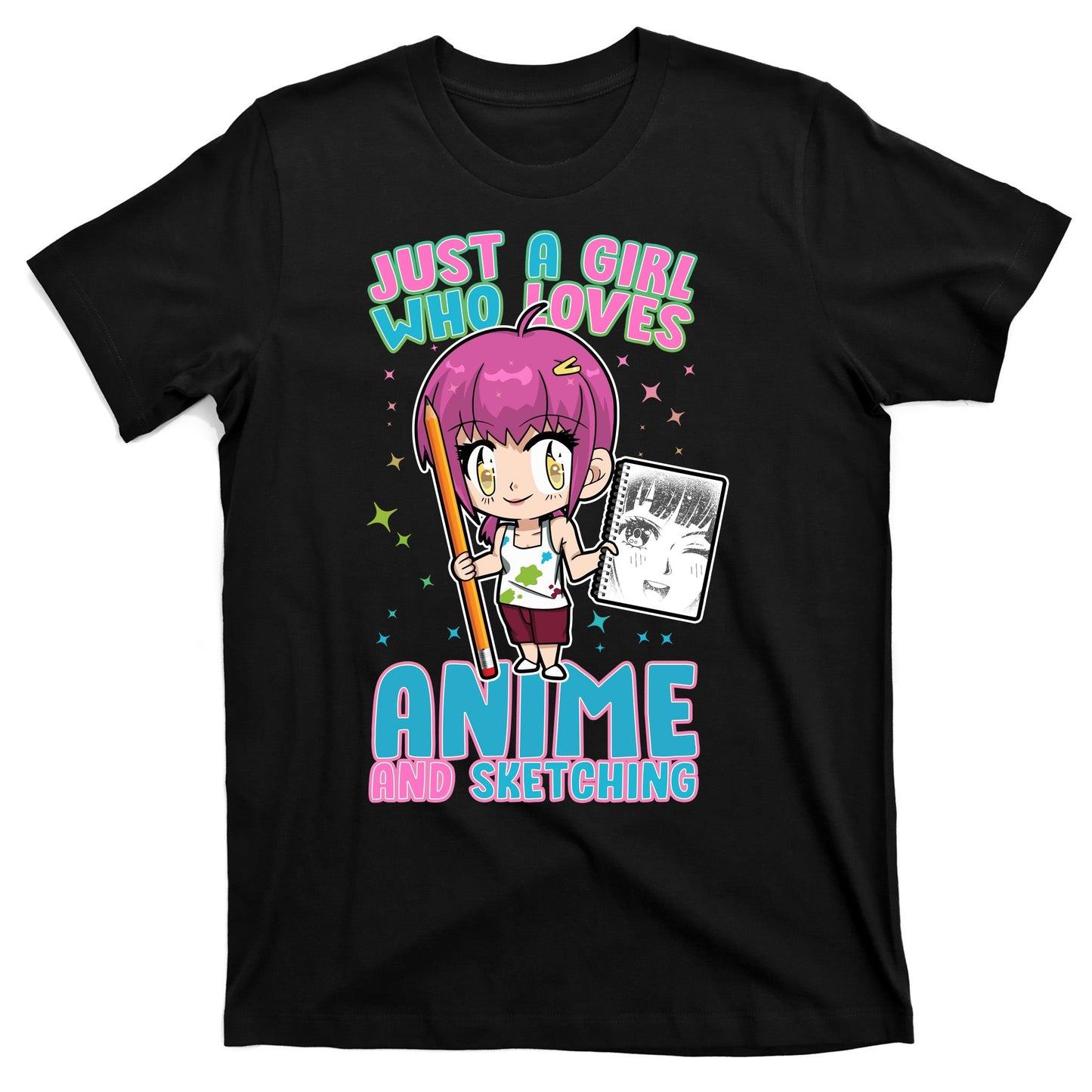 Just A Girl Who Loves Anime And Sketching T-Shirt