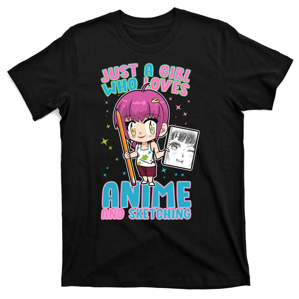 Just A Girl Who Loves Anime And Sketching T-Shirt